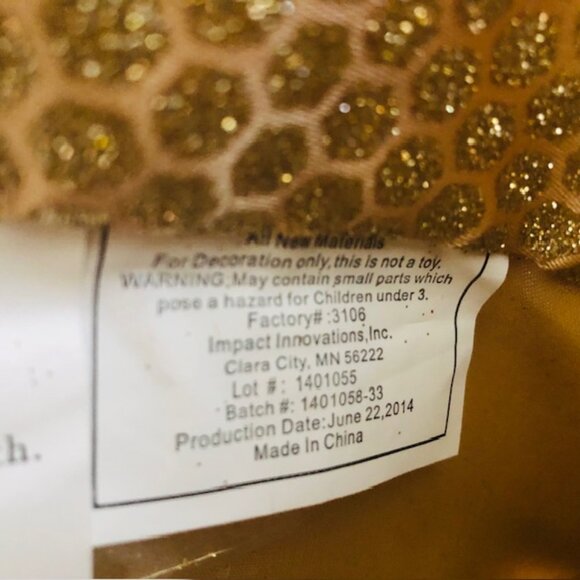 Gold Glitter Snowflake Christmas Stocking 18.9" - Picture 6 of 6